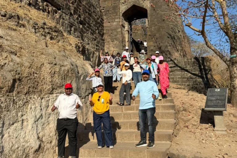 DYPTC engineering students during educational visit to Shivneri Fort
