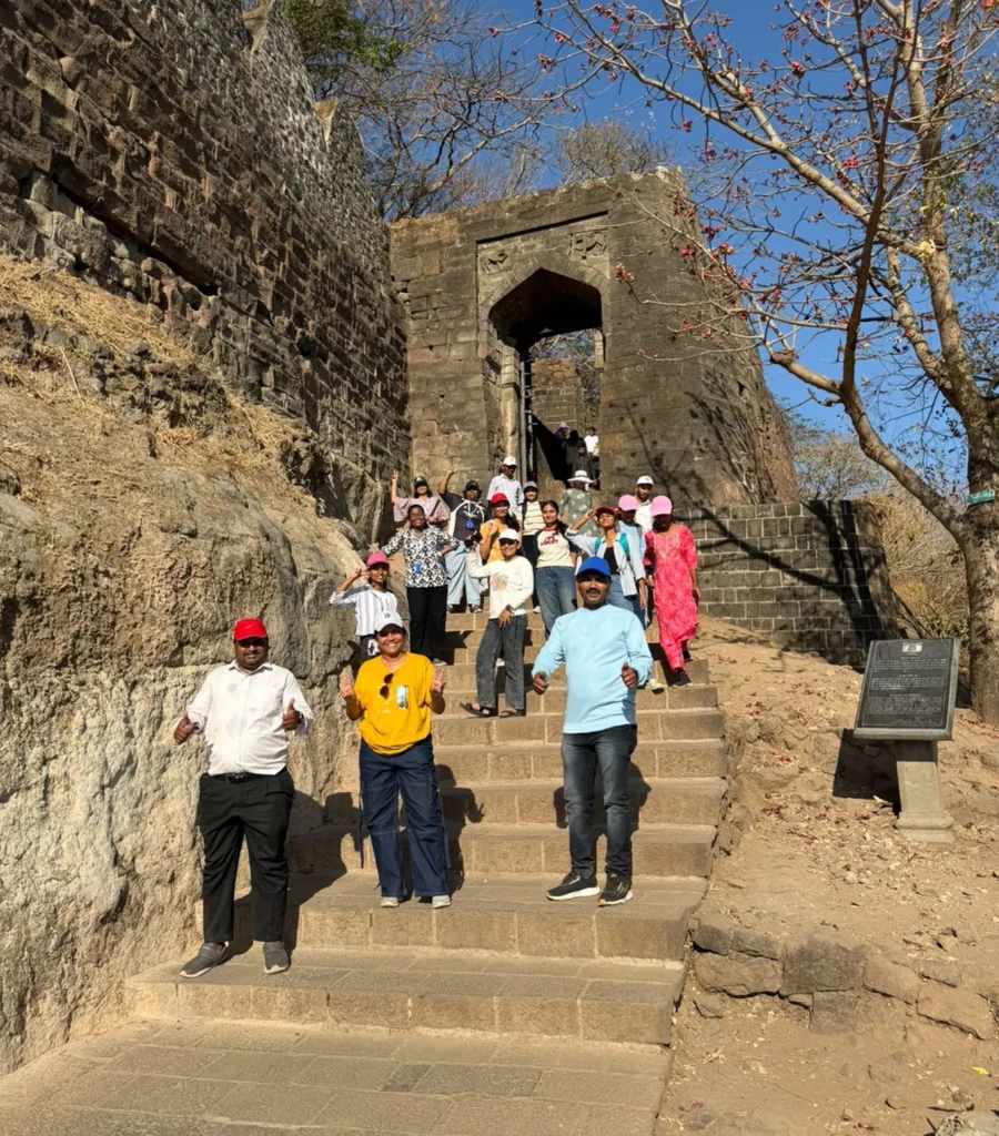 DYPTC engineering students during educational visit to Shivneri Fort