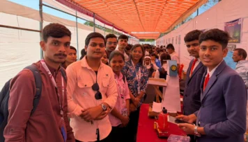 DYPTC engineering students visiting Giant Metrewave Radio Telescope GMRT Khodad